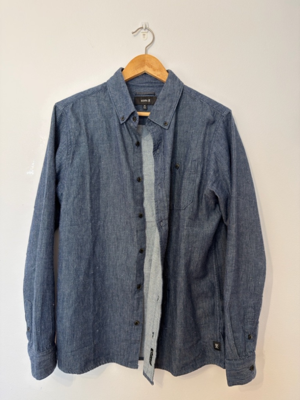 Casual Button-Down Chambray Shirt - Blue